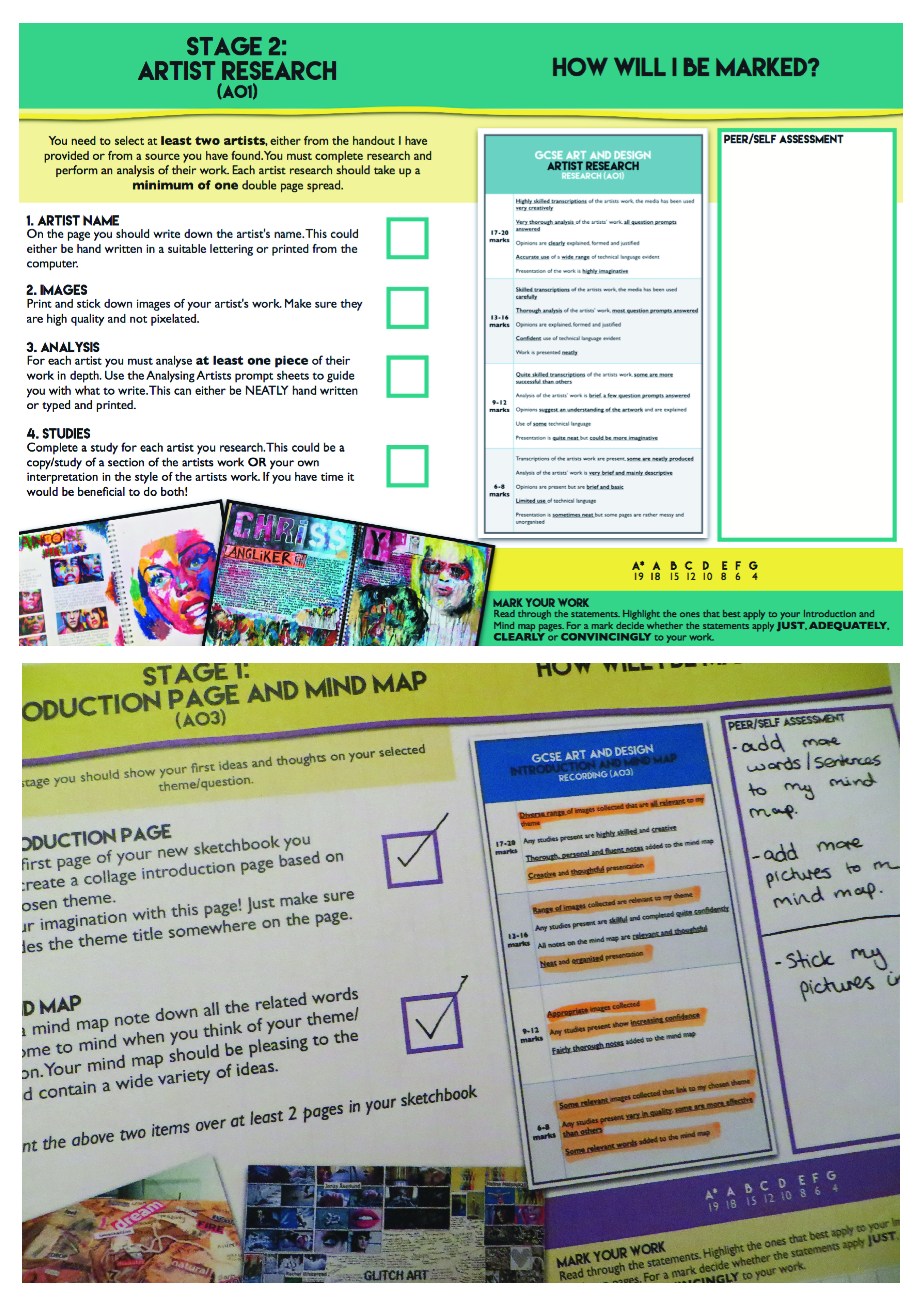 GCSE ART Assessment Sheets